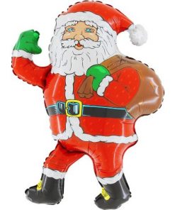28 Inch Santa With Sack Shaped Foil Balloon