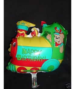 9" Happy Birthday Train Shaped Mini Foil Balloon with Cup and Stick
