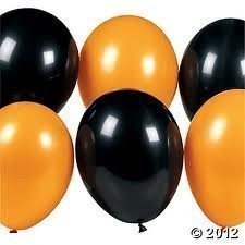 3 X Pack Of 15 Assorted Black & Orange Latex Balloons. Halloween Decorations