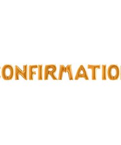 40" Confirmation Supershape Foil Letter Balloon Set - Flat In Gold