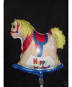 9" Happy Birthday Rocking Horse Mini Foil Balloon