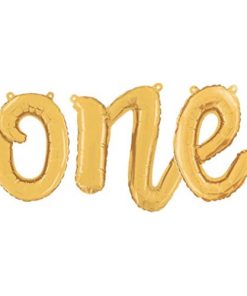 One -14” Gold Script Letter Balloons – Inflate with Air