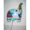 9" Blue Patterned Elephant Shaped Mini Foil Balloon