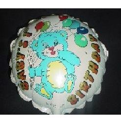 7" Babys 1st Birthday with Blue Bear Round Mini Foil Balloon with Cup and Stick
