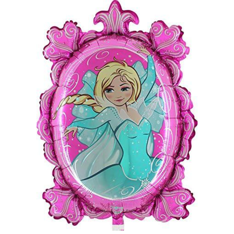 Pack of 3 29" Blue Princess Tiffany Mirror Foil Balloon in Pink