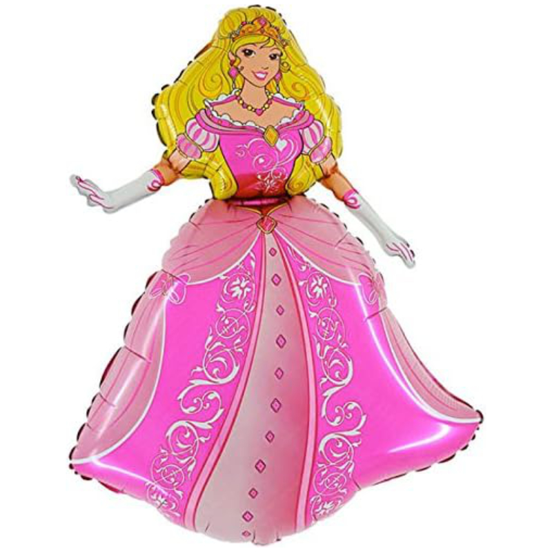 3 x 29" Pink Princess Shaped Foil Balloons