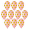 Pack of 50 - 13 Inch Baby Pink Latex Balloons with Gold Polka Dots - Party Decorations - Made in Italy