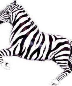 33 Inch Black and White Zebra Shaped Foil Balloon