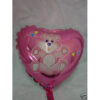 7" Pink Bear Heart Shaped Mini Foil Balloon with Cup and Stick