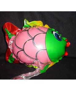 9" Fish Shaped Mini Foil Balloon with Cup and Stick