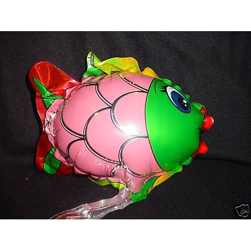 9 Fish Shaped Mini Foil Balloon with Cup and Stick - Balloon Shop