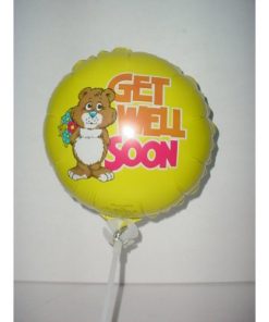 9" Round Yellow Get Well Soon Mini Foil Balloon