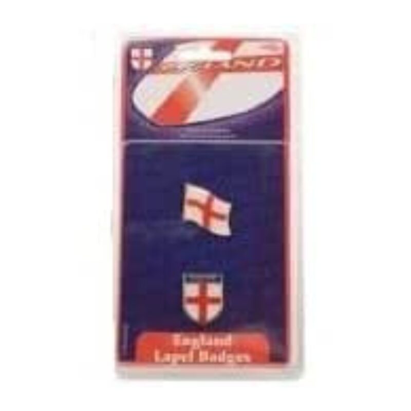 Set Of 2 England Lapel Badges - England Shield + England Waving Flag - Cricket World Cup
