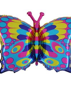 35 Inch Colourful Butterfly Foil Balloon - Air or Helium Fill