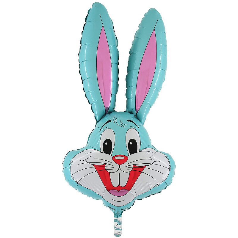 37" Rabbit Shaped Balloon In Baby Blue Available - Easter Balloons