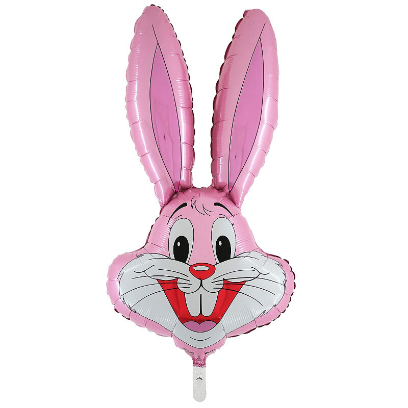 37" Rabbit Shaped Balloon In Baby Pink Available - Easter Balloons