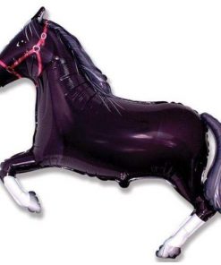 34" Black Horse Shaped Foil Balloon