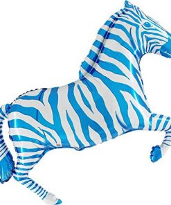 3 x 33" Blue & White Zebra Shaped Foil Balloons