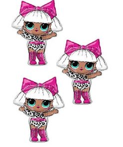 Pack Of 3 LOL Surprise Diva Girl 35" Balloons - Girls Party Decorations