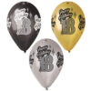 Pack of 10 - 13 Inch Metallic Latex Balloons Gold, Silver & Black with Happy Birthday Message - Party Decorations - Made in Italy