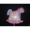 9" Its A Girl Rocking Horse Shaped Mini Foil Balloon with Cup and Stick
