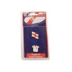 Set Of 2 England Lapel Badges - England Shirt + England Waving Flag -Cricket World Cup