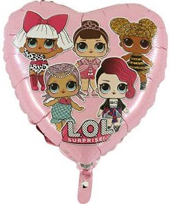 LOL Surprise Baby Pink Dotty Heart Shaped Foil Balloon - Girls Party Decorations