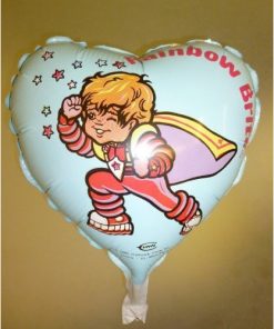 9" Blue Heart Rainbow Brite Mini Foil Balloon