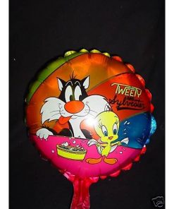 7"Tweety and Sylvester Mini Foil Balloon with Cup and Stick