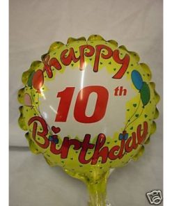 7" Happy 10th Birthday Mini Foil Balloon with Cup and Stick