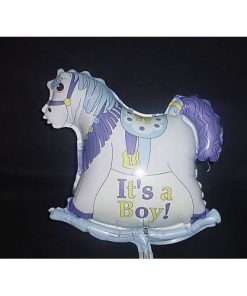 9" Its A Boy Rocking Horse Shaped Mini Foil Balloon