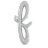 14" Silver Script Letter Balloons - Party Decorations (F)