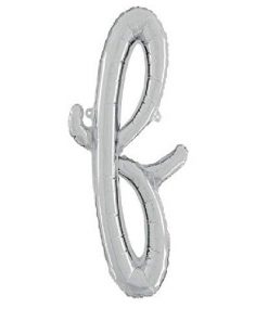 14" Silver Script Letter Balloons - Party Decorations (F)