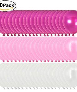 60 Pieces Pink Latex Balloons White Latex Balloons Helium Balloons Party Supplies for Wedding Birthday Baby Shower Party Decoration