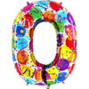 40" Number 0 Multicoloured Birthday Celebration Balloon