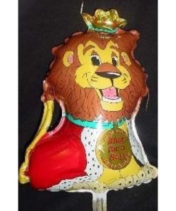 11" Happy Birthday Lion Mini Foil Balloon with Cup and Stick