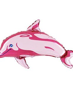 3 x 28 Inch Pink Dolphin Shaped Foil Balloons
