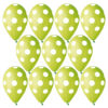 Pack of 50 - 13 Inch Green Latex Balloons with White Polka Dots - Party Decorations - Made in Italy