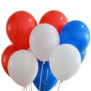30 FRANCE CRICKET WORLD CUP BALLOONS - BLUE/WHITE/RED 12" LATEX