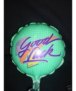 7" Green Good Luck Round Mini Foil Balloon with Cup and Stick
