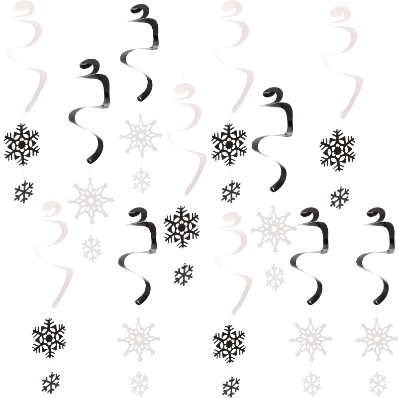30 Black & White Decoration Swirls & - 50 Latex Balloon Party Kit