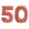 40" Foil Number Balloon - Party Decorations - Assorted Colours & Numbers (Rose Gold, Number 50)