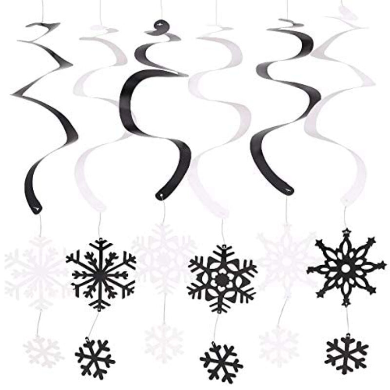 Black & White Decoration Swirls & 20 Latex Balloon Party Kit