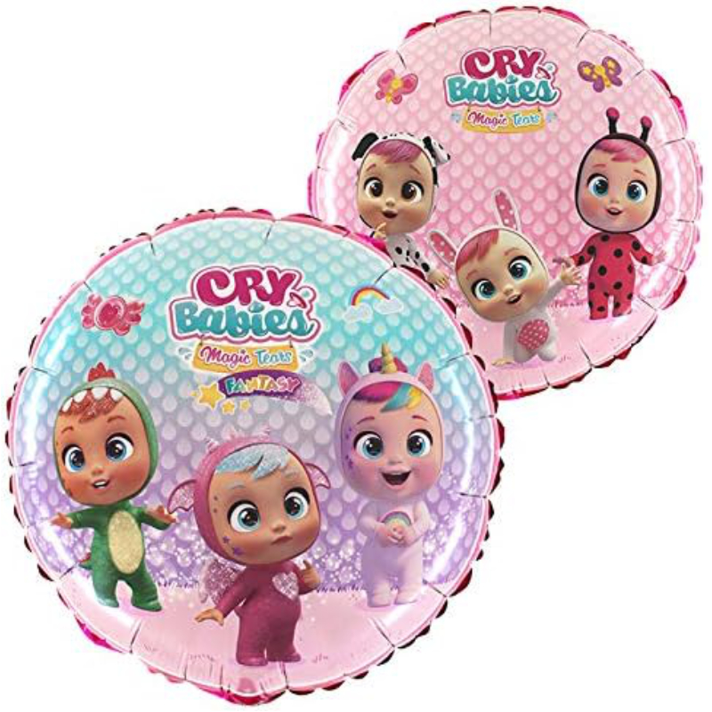 46cm (18") Pink Round Cry Babies Character Foil Balloon - Party Decorations