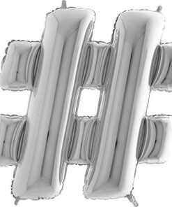40" Silver Letter Hashtag Balloon - Foil Balloon - Party Balloon