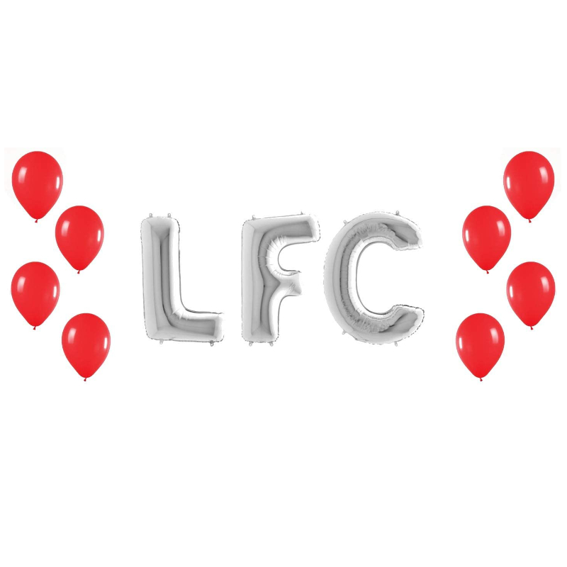 40 Inch Letter Balloons LFC and 50 Red Latex Balloons Support