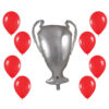 29 Inch Trophy Foil Balloon with 25 Red Latex Balloons - Celebrate Liverpool's Premier League Win!