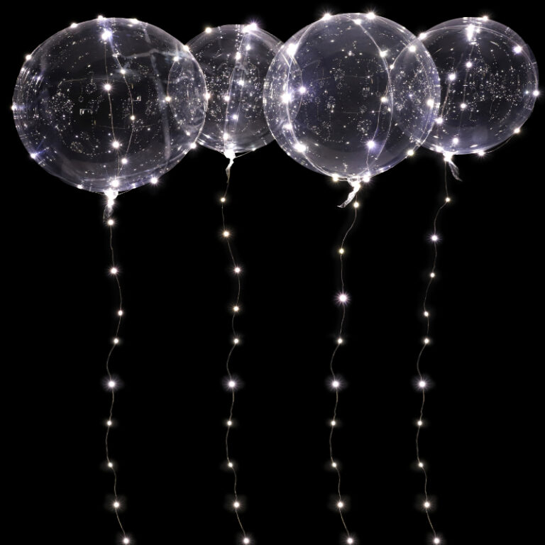 Pack Of 4 18" LED Bright White Light Up Party Balloon Unique Party