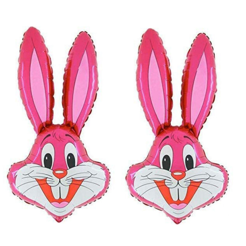 37" Rabbit Shaped Balloon Available In 5 Colours - Easter Balloons (PINK PACK OF 2)