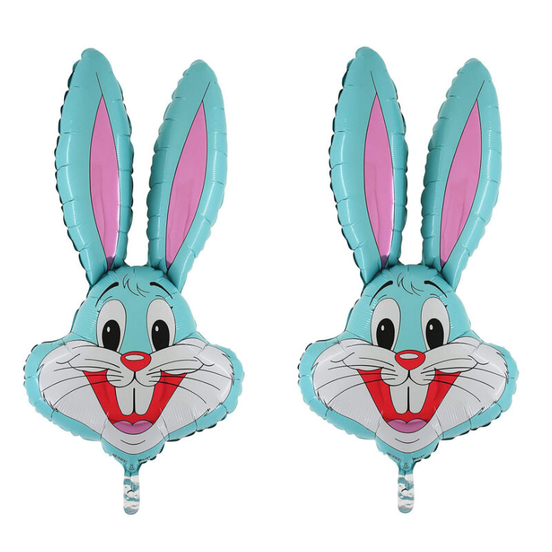 37" Rabbit Shaped Balloon Available In 5 Colours - Easter Balloons (BABY BLUE PACK OF 2)